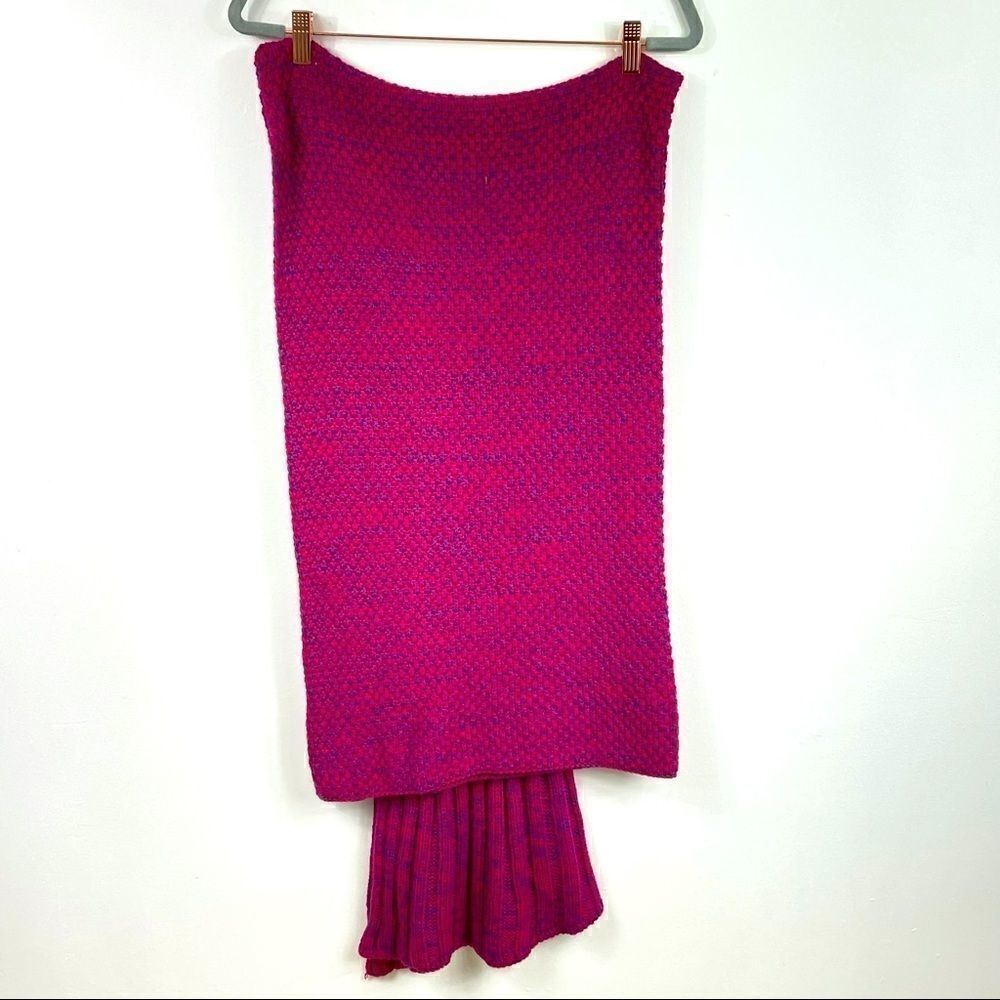MERMAID crotchet tail blanket pink one size - Picture 4 of 6